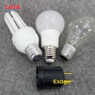 Đui đèn liền phích cắm LiOA đui xoáy E27