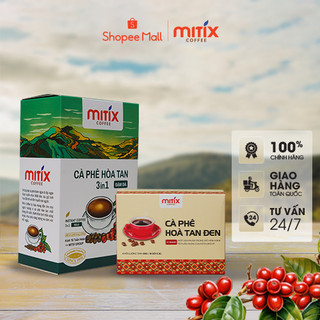 Combo cà phê hòa tan Mitix vị đậm 216g và Cà phê hòa tan đen 30g