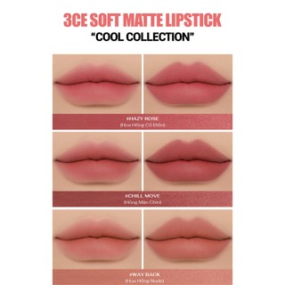 Son Thỏi Lì Vỏ Trong 3CE Soft Matte Lipstick Clear Layer Edition