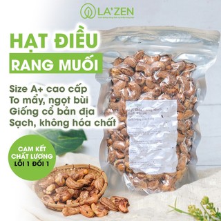 Hạt điều lụa rang muối loại A+ Bình Phước 250gr/500gr còn vỏ lụa, hàng tuyển chọn cao cấp La'zen