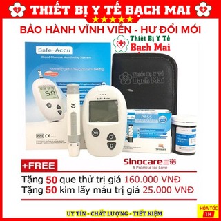 Máy Thử Tiểu Đường - Máy Đo Đường Huyết Sinocare Safe Accu [Tặng 50 Que,kim]