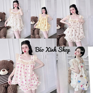 Đồ Ngủ Đùi Cánh Dơi 40-100kg Bigsize Cao Cấp Kiểu Dáng Đẹp Vải lụa Nhật Lạnh Mặc Cực Thích