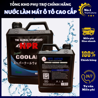 Nước mát động cơ ô tô, Nước làm mát ô tô cao cấp màu xanh đỏ NPR COOLANT 4L