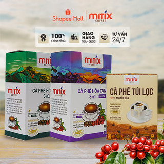 Combo 2 hộp Cà phê hòa tan 3in1 Mitix 216g và Cà phê túi lọc 72g