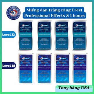 Miếng Dán Trắng Răng Crest 3D WhiteStrips Professional Effects & 1 Hours Express - Tony Hàng USA