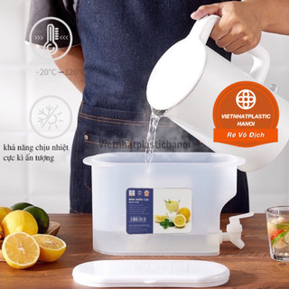 Bình Nước 3.5L Có Vòi Để Tủ Lạnh Cao Cấp, Đựng Nước Trà, Trái Cây Tiện Lợi - Nắp nhựa Việt Nhật 6875