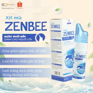 Xịt mũi muối biển Zenbee Nano Bạc, tinh dầu bạc hà, tinh dầu khuynh diệp