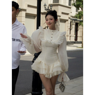 AMELIE - Váy tay bồng cổ yếm tròn đính nơ xếp ly - Eloise Dress