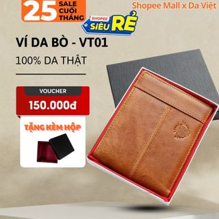 Ví da nam da thật dáng ngang cao cấp chính hãng | vt01