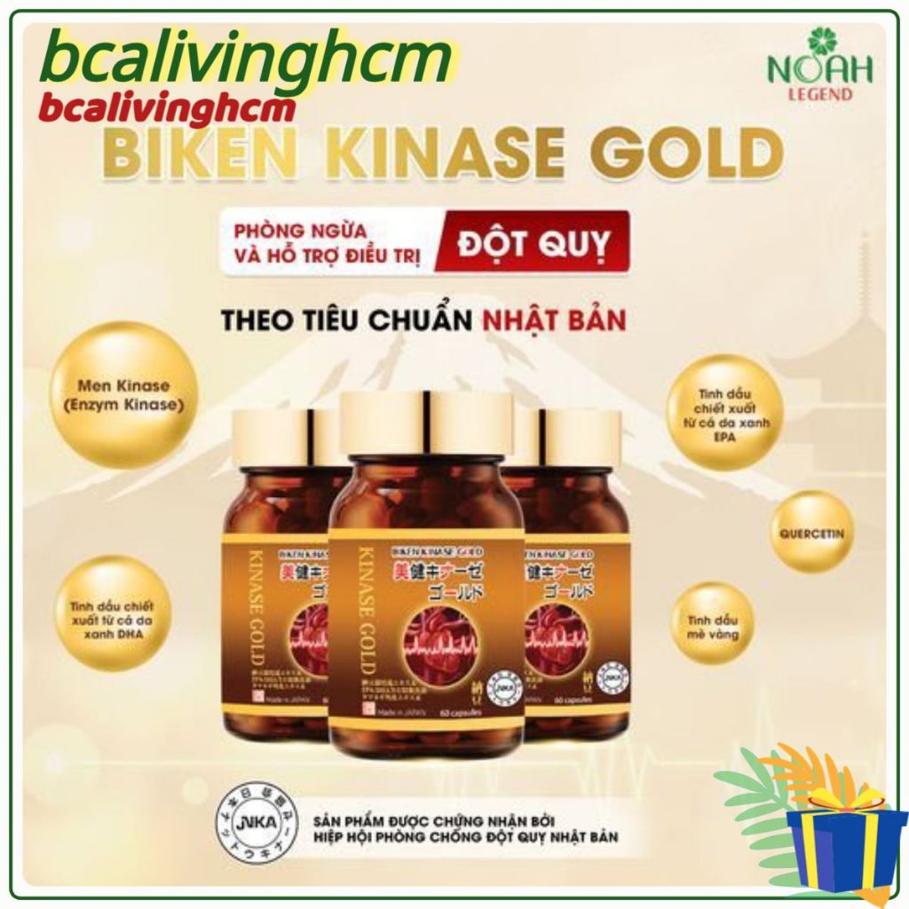 Biken Kinase Gold viên uống ngăn ngừa các triệu chứng đột quỵ nhật bản giảm oxy hóa giảm stress