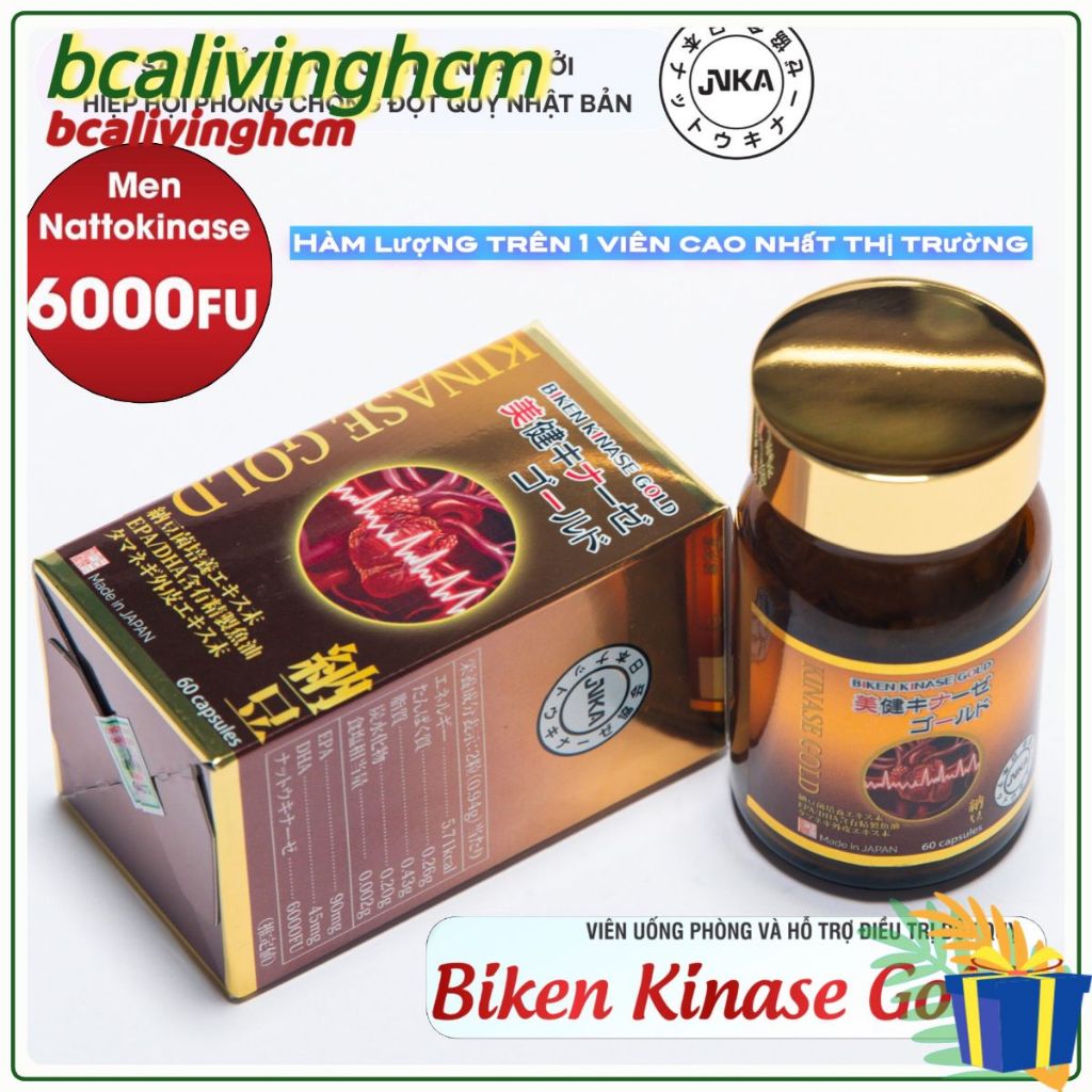 Biken Kinase Gold viên uống ngăn ngừa các triệu chứng đột quỵ nhật bản giảm oxy hóa giảm stress