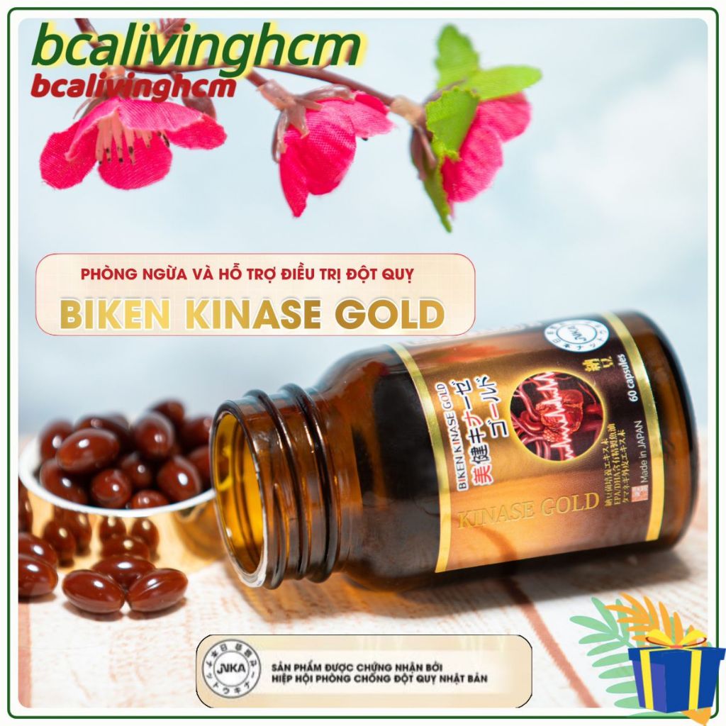 Biken Kinase Gold viên uống ngăn ngừa các triệu chứng đột quỵ nhật bản giảm oxy hóa giảm stress