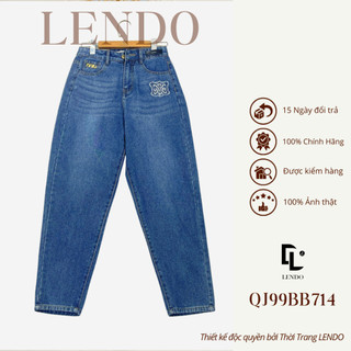 Quần Jean LENDO QJ99BB714 Dáng Baggy Basic Phối Thêu