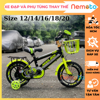 Xe Đạp Nam Kiểu 2 Sườn Kiểu Dáng Thể Thao Kèm Giỏ size 12-18in cho bé từ 2-10 Tuổi  MAI  