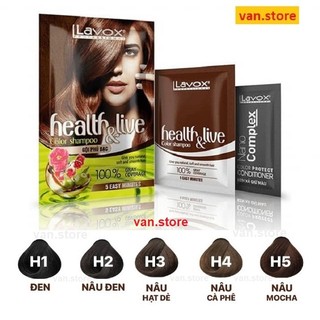 [Nâu / Đen] Dầu Gội Nhuộm Tóc Nâu / Đen Thảo Dược Siêu Dưỡng Phủ Bạc - Gội Phủ Bạc LAVOX 30ml / M.PROS 25ml