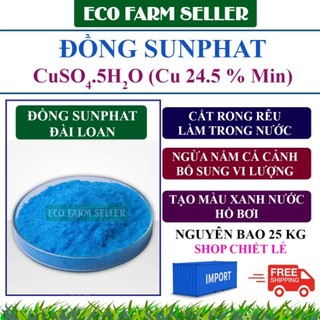Đồng Sulfate (CuSO4) Làm Tinh Thể , Tạo Màu Xanh Nước Hồ Bơi - Ngừa Nấm Cá, Cắt Rong Rêu gói 100g