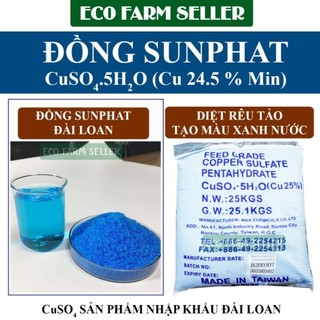 1kg Đồng Sunphat Tinh Thể( CuSO4) ĐÀI LOAN xử lý nước hồ bơi, làm xanh nước,Cắt Rong Rêu Tảo,...#gói 1kg