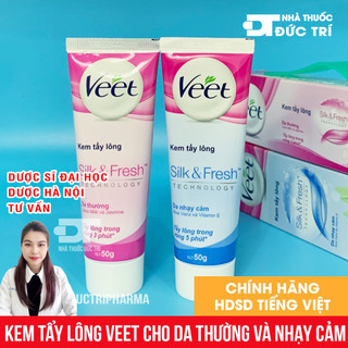 [HÀNG NHẬP CHÍNH NGẠCH - TIẾNG VIỆT - PHÂN PHỐI BỞI DKSH] Kem tẩy lông Veet (50g) Dành Cho Vùng Da Nhạy Cảm, Dễ Kích Ứng