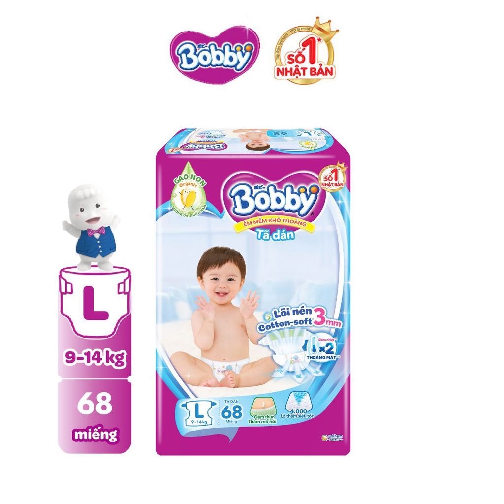 Tã dán - Tã quần Bobby NB70/S80/M76/L68