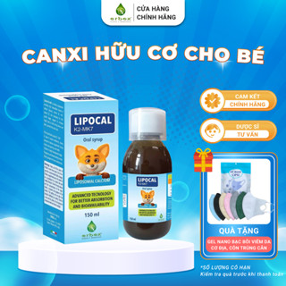 Canxi Hữu Cơ Cho Bé Lipocal K2 MK7 Erbex Giúp Bé Giảm Nguy Cơ Còi Xương, Chậm Mọc Răng (Chai 150ml)