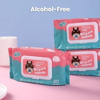 Khăn Giấy Ướt Masaya 80 Tờ Họa Tiết Hoạt Hình Đáng Yêu – Khăn Ướt Không Mùi An Toàn Cho Bé Baby Wipes