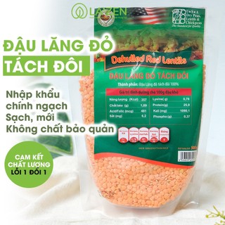 Đậu lăng đỏ không biến đổi gen 250gr/500gr La'zen nhập khẩu Mỹ cho bé ăn dặm, nấu cháo, ăn kiêng