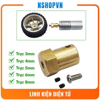 Khớp nối lục giác ngắn (khớp bánh xe) trục 3/3.17/4/5/6/8mm