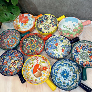 Bộ bát đĩa gốm sứ decor, bát ăn cơm, bát ăn chè, chén dĩa dễ thương bát đĩa chảo béo thổ cẩm xinh yêu
