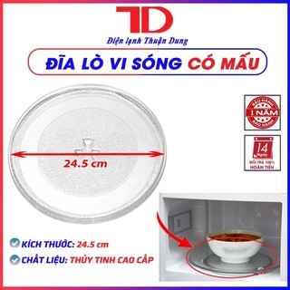 Đĩa lò vi sóng có mấu đk 24.5cm, dĩa thuỷ tinh - TD Điện lạnh Thuận Dung