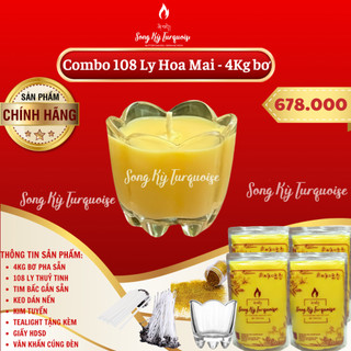 Combo 108 ly hoa mai - set nguyên liệu làm nến bơ cúng dường tại nhà hương thơm từ bơ thực vật