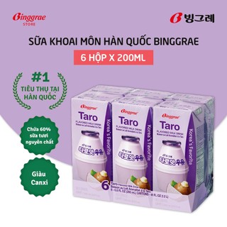 Lốc Sữa Khoai Môn Hàn Quốc Binggrae Taro Milk (200ml x 6 hộp)