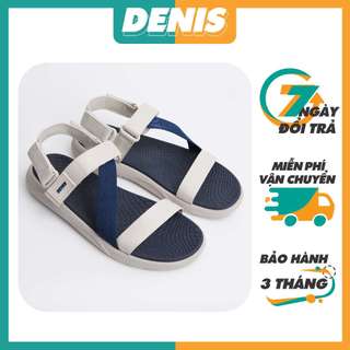 Giày Sandal Nam Nữ DENIS SD07 thể thao, êm nhẹ, đi học đi chơi đều đẹp Màu kem xanh trung tính