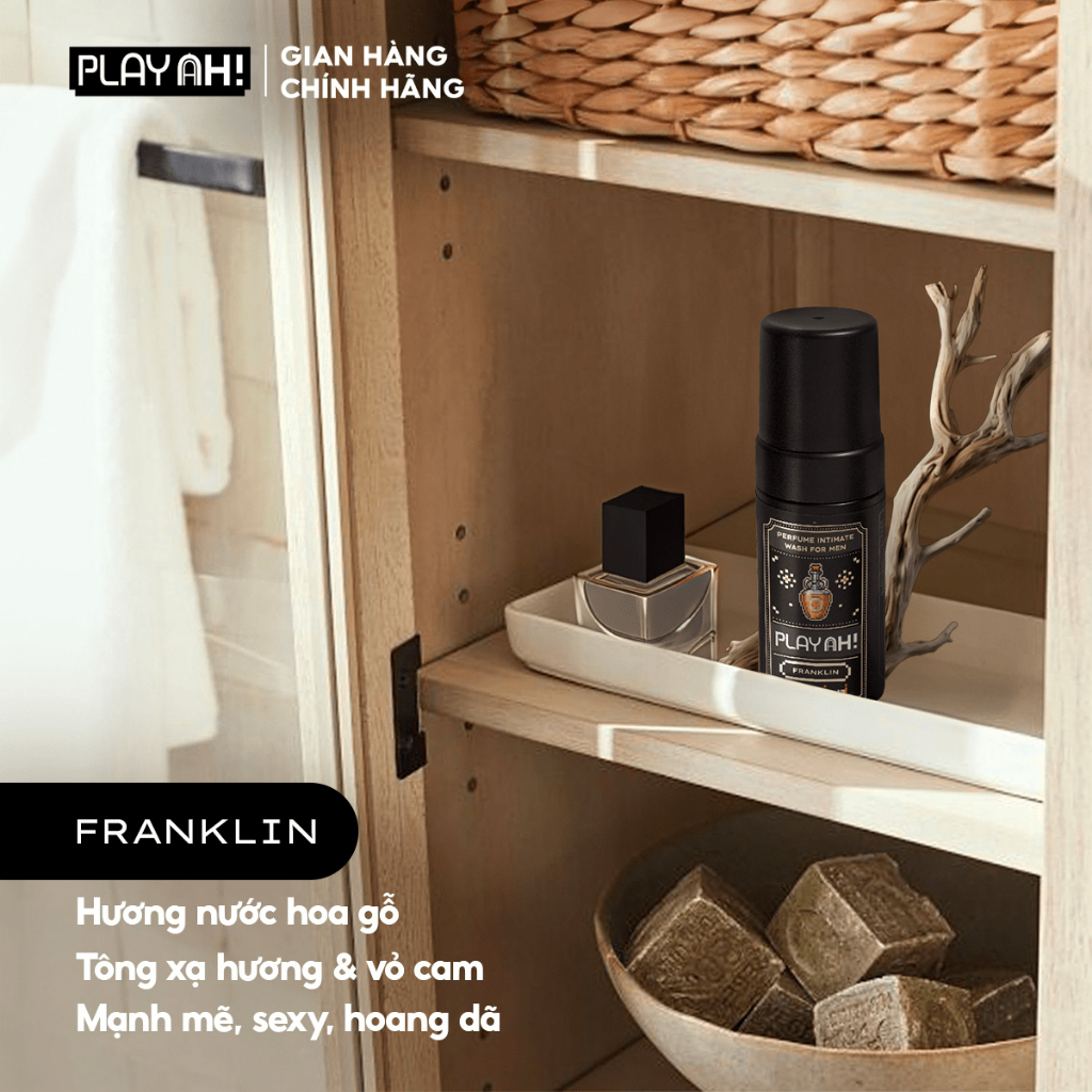 Bọt Dung Dịch Vệ Sinh Nam PlayAh hương nước hoa Franklin/Mint Whisper tạo bọt 100ml