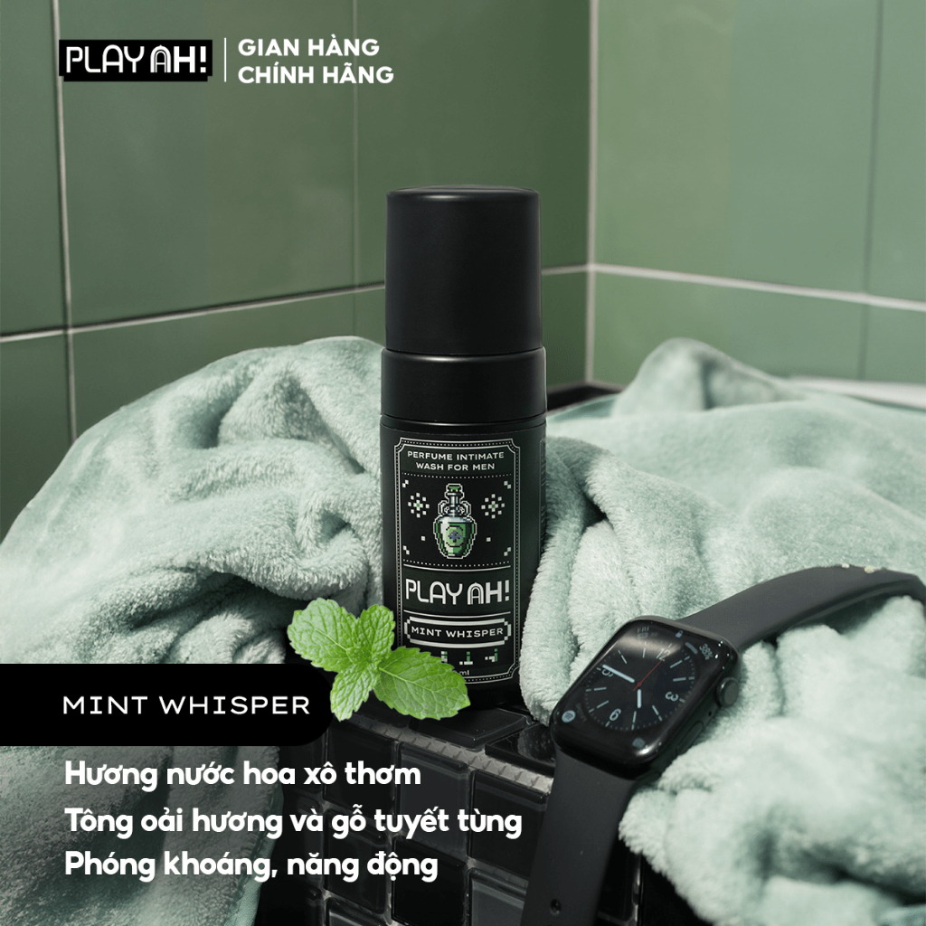 Bọt Dung Dịch Vệ Sinh Nam PlayAh hương nước hoa Franklin/Mint Whisper tạo bọt 100ml