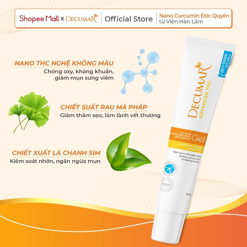 Combo 2 kem mụn ngày - đêm Decumar Promax và THC hỗ trợ giảm mụn, mờ thâm sẹo sau 48h - THC03, DPC01