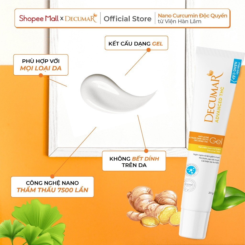 Combo 2 kem mụn ngày - đêm Decumar Promax và THC hỗ trợ giảm mụn, mờ thâm sẹo sau 48h - THC03, DPC01
