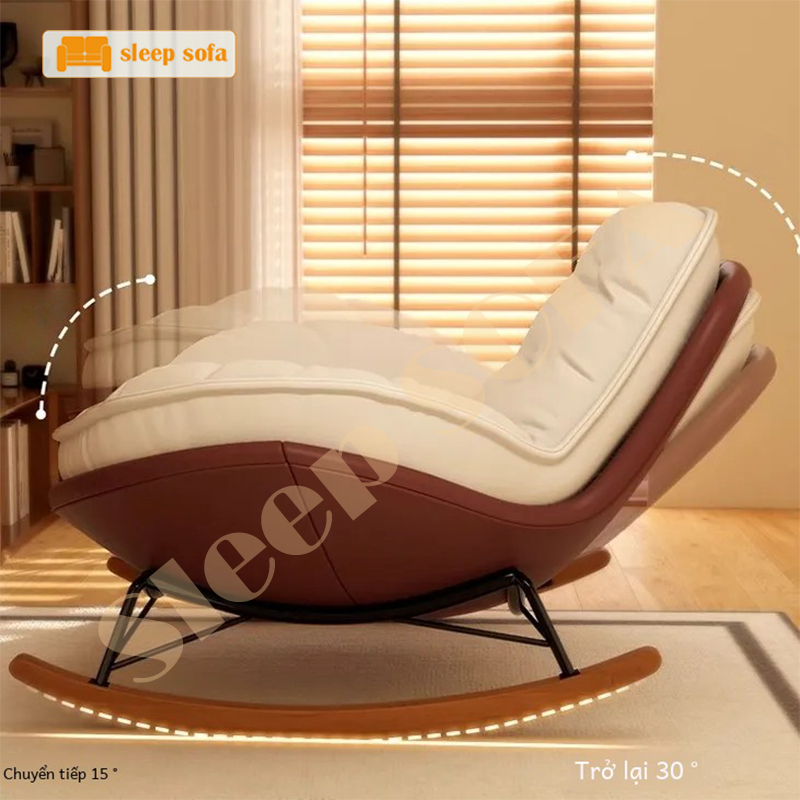 Ghế Thư Giãn SLEEP.shop Ghế Bập Bênh Thư Giãn Hình Vỏ Trứng  Liệu Chân Gỗ Khung Lõi Sắt Phủ Da Lộn | BigBuy360 - bigbuy360.vn