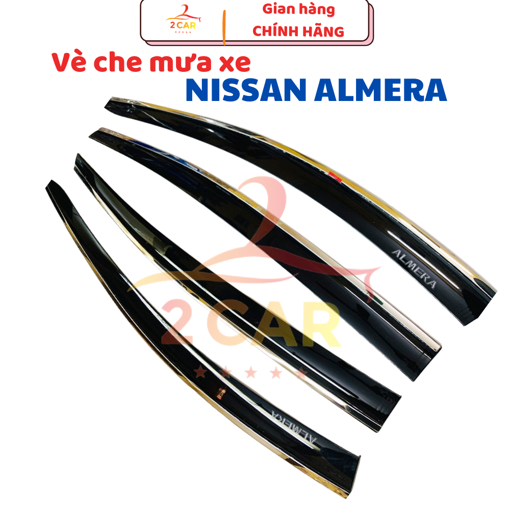 Vè che mưa xe NISSAN ALMERA 2021- 2024, 2025 CHỈ INOX cao cấp nhất