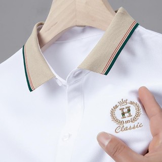 Áo Thun nam thêu Logo bông lúa H chất thun cá sấu cotton co giãn 4 chiều thấm hút mồ hôi-POLOH212