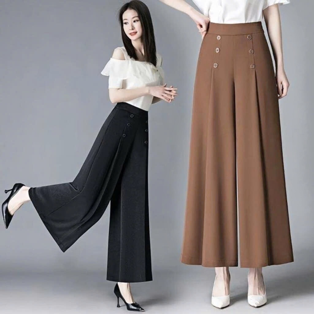 QUẦN VÁY DÀI nữ 6 NÚT LỤA MANGO Thời Trang [QV6N]