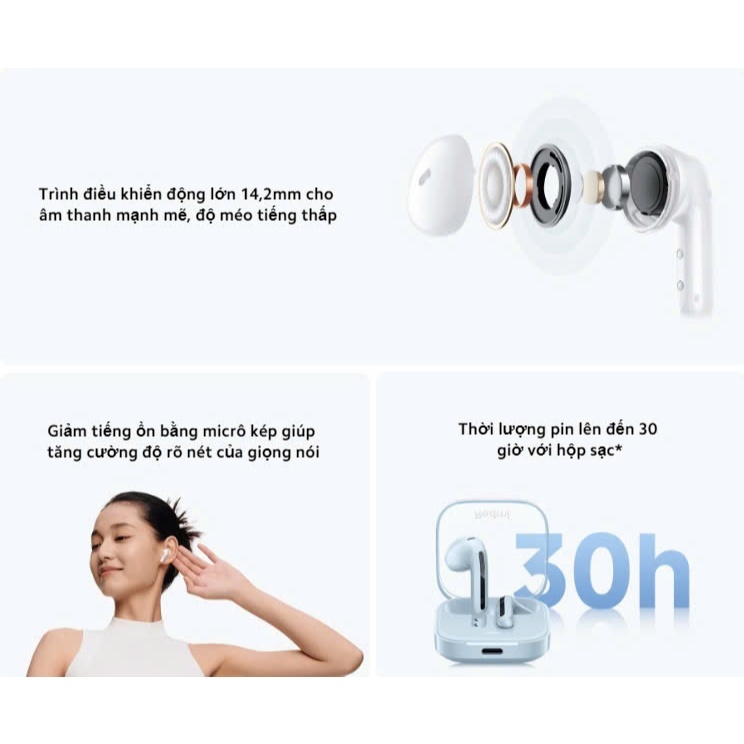 Tai nghe Bluetooth True Wireless Xiaomi Redmi Buds 6 Active - Bảo hành 12 tháng Chính Hãng | BigBuy360 - bigbuy360.vn