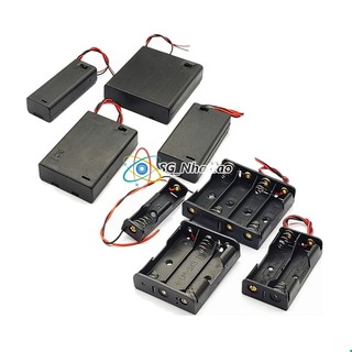 Hộp đế pin AA 1.5v Có nắp có công tắc bằng nhựa các loại tùy chọn