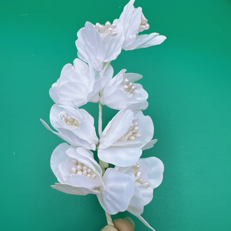 Hoa Phụ Kiện Cài Đầu Trắng Sang Trọng Cho Cô Dâu (có ghim cài)