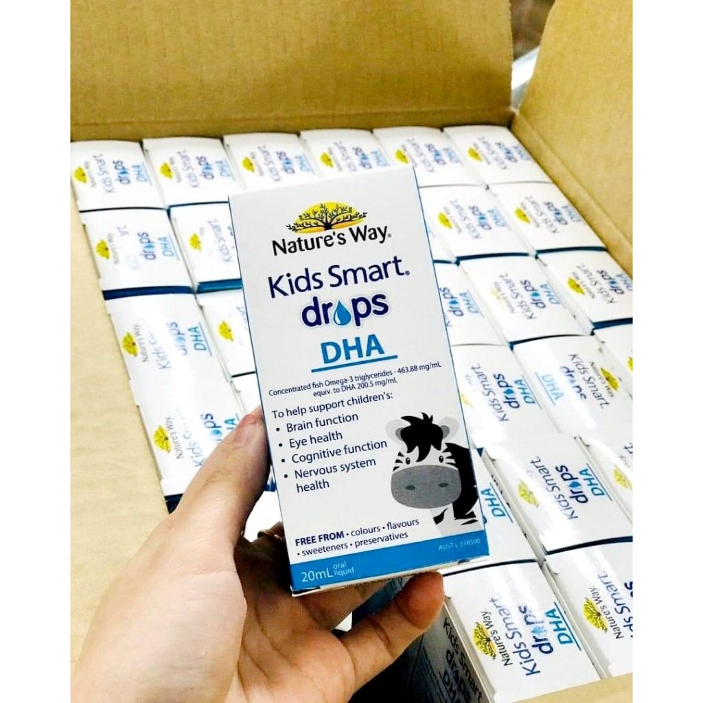 DHA NATURE`S WAY KIDS SMART DROP DHA ĐẠNG GIỌT GIÚP TĂNG IQ PHÁT TRIỂN NÃO BỘ CHO BÉ 20ML