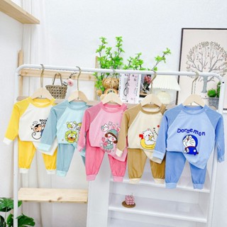 [MS27] Combo 5 Bộ (Tăng 1 Bộ) dài tay in hình bé trai, bé gái chất vải thun tăm 5-15kg