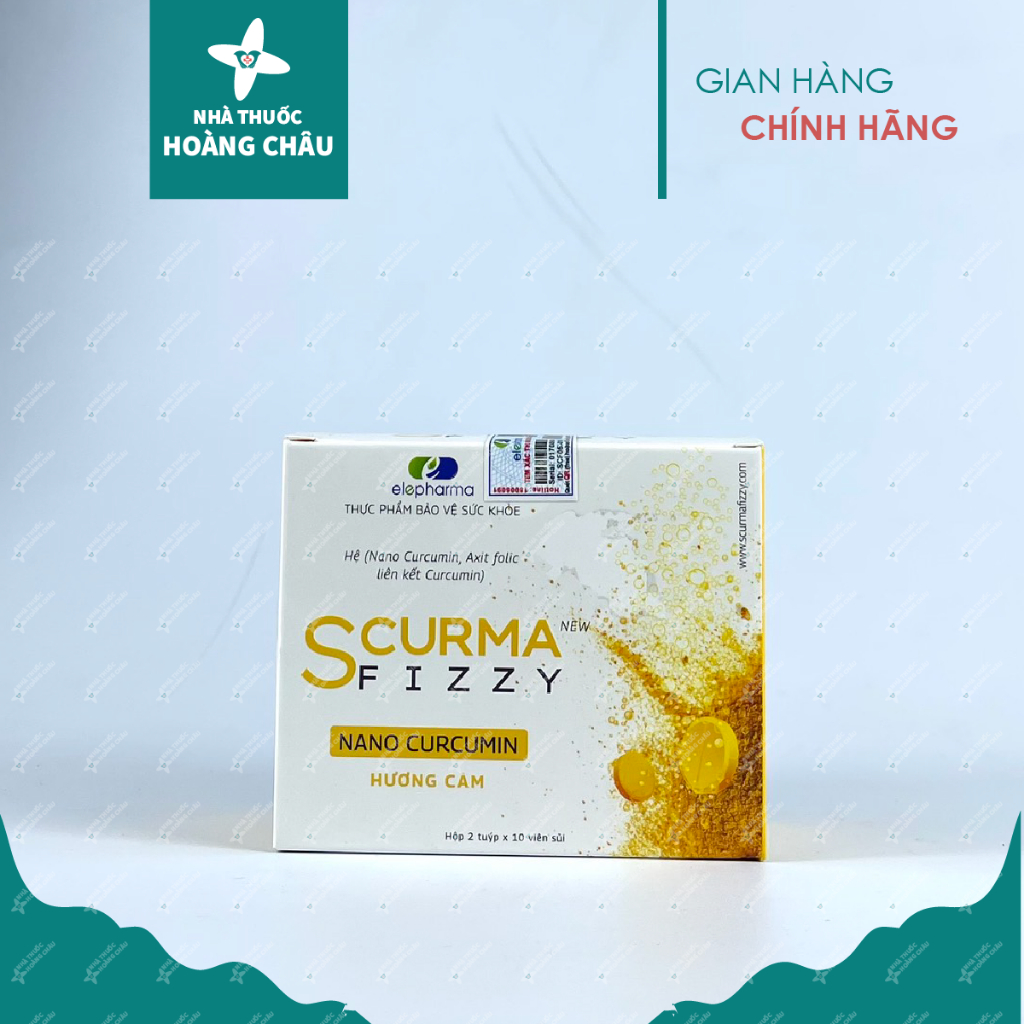 Scurma Fizzy - Viên Sủi Dạ Dày Nano Curcumin Hộp 2 Tuýp