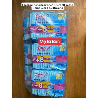 [Chính Hãng Tặng Kèm] Lốc 6 gói Băng vệ sinh Diana hàng ngày Sensi Cool Fresh gói 20 miếng 15.5cm