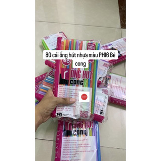80 cái / 1 bịch ống hút nhựa phi 6 bẻ cong