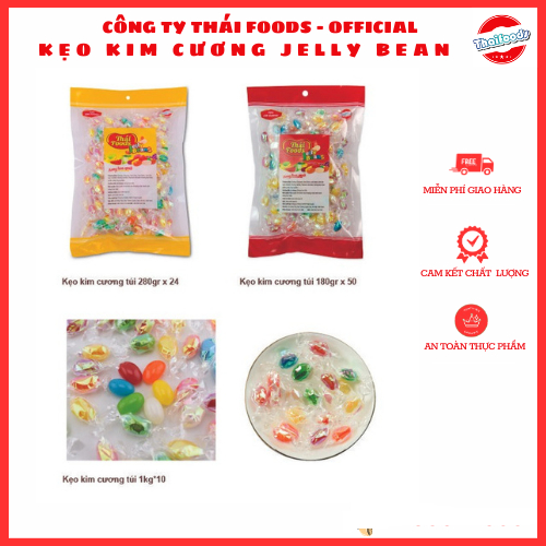 Kẹo dẻo kim cương Hoa quả Jelly bean Thái foods