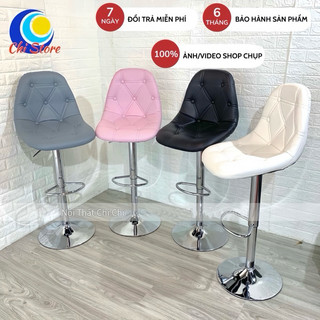 Ghế Trang Điểm Xoay-Makeup Tựa Lưng Khuy Cúc, Quầy Bar, Ghế Xoay Văn Phòng Bọc Da Tựa Lưng Êm Ái Sang Chảnh